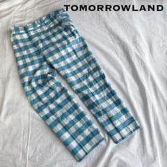 TOMORROWLANDトゥモローランド チェックパンツ リネン混