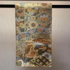 帯㉑ 留袖 訪問着 花柄 鳳凰 ゴールド 華やか 美品