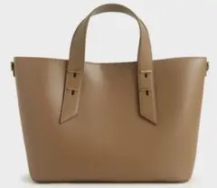 CHARLES & KEITH ダブルハンドル スローチーバッグ ポーチ付