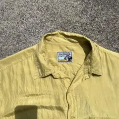 イエロー　シルク100% シャツ