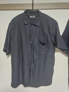 UNIQLO コットンリネンシャツ ネイビー Lサイズ