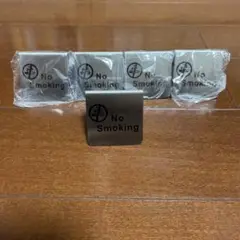 【新品】新品 プレート 業務用 卓上 席 札 ステンレス製 禁煙札5個セット