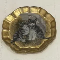 フランス vintage 猫 真鍮 トレイ アスティエ・ド・ヴィラット ☆猫フェイスメタルトレイ各種 – France Antique 銀色アンティーク