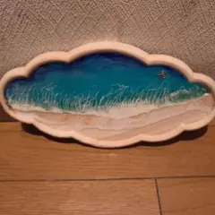 波と海の風景の立体オブジェ