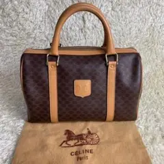 CELINE オールドセリーヌ マカダム柄 ミニボストン ハンドバッグ