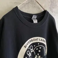 ギルダン 古着 ボーリング プリント Tシャツ 半袖 黒色 XLサイズ