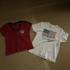 OLD NAVY 2008 Tシャツと赤Vネックセット