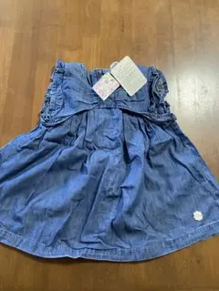 女の子 キッズ 子供服　フタフタ　デニム　リボン　チュニック　95サイズ 新品