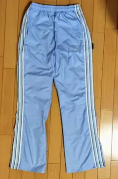 adidas 水色 ストライプ ジャージパンツ