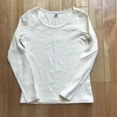 【UNIQLO】アイボリーリブトップスMサイズ