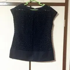 【新品未着用】ブラック　カットソー　Mサイズ