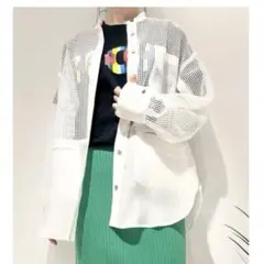 新品 タグ付き リズレー RISLEY メッシュ シャツ ホワイト 夏 白