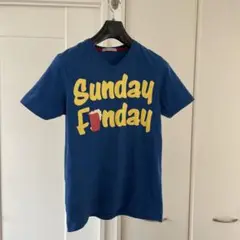 【メンズM】Sunday Funday ロゴTシャツ 青