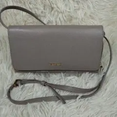 FURLA 長財布 ストラップ ウォレットショルダー グレージュ