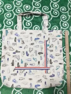 エコバッグ　スニーカー柄　キャンバストートバッグ　ハンドメイド