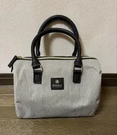 未使用　nano universe グレー キャンバス ハンドバッグ