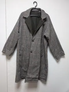 BEAMS チェック柄 チェスターコート ロングコート リバーシブル
