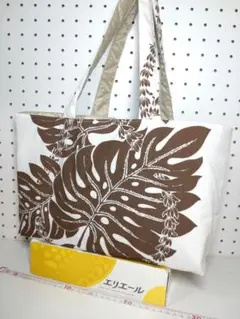 １点のみ トートバッグ サブ ハワイ ショルダ リバーシブル 葉 ハンドメイド