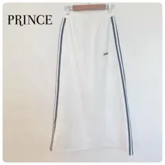美品✨PRINCE ホワイト サイドストライプ ロングスカート