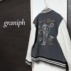 graniph グラフィック刺繍 スタジャン アウターブルゾン パイル