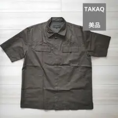 タカキュー　ジップアップシャツ　カーキ　美品