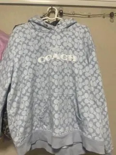 COACH ライトブルー フード付きパーカー M