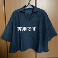 インディゴ ヘンプ(大麻)ブラウス