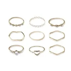 新品@☆9個セット☆レディースリング☆ゴールド