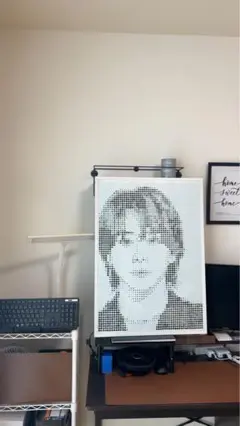 ドットだけでB4(ポスターサイズ）にミセスの大森さん書きました。