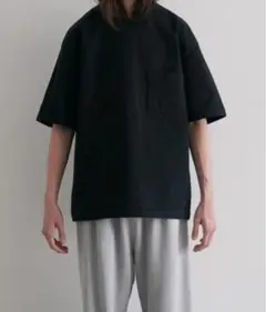 Auralee オーラリー Stand up Tee Black size4