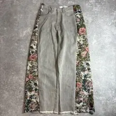 リメイクパンツ 再構築 フレア パッチワーク おしゃれ ワイド vol.70