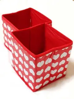 折りたたみ収納ボックス BOX 小物入れ ハート 赤 白