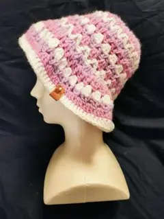 Kelp Bucket Hat ピンクと白のバケットハット