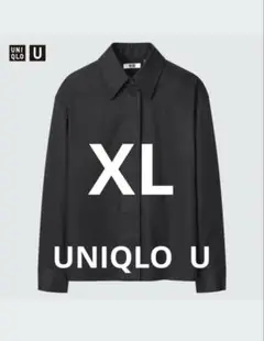 UNIQLO ユニクロ コットンサテン シャツ ジャケット 黒 ブラック XL