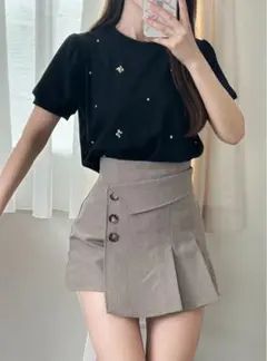 ビジューパフスリーブトップス GRL