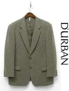 Z117/美品 DURBAN ツイードジャケット ヘリンボーン XL 緑 秋冬