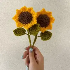 枯れない花 枯れない花束 ギフト 編み物 ひまわりの花束