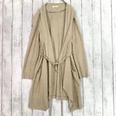 【ラーモワールドゥリュクス】ロングコート M ベージュ 腰紐
