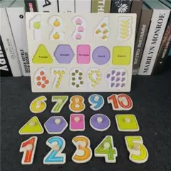 数字&形☆木製 知育 子供 型はめ パズル プレゼント モンテッソーリ