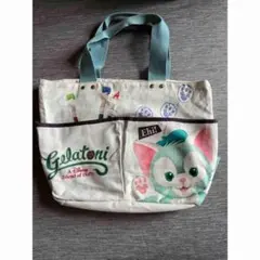 東京ディズニーシー　トートバッグ　ジェラトーニ　キャンバス　ディズニー　ねこ