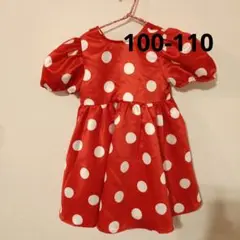 美品　ミニーちゃんドット柄ワンピース　100-110