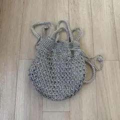 シルバー メッシュ編み ポシェット
