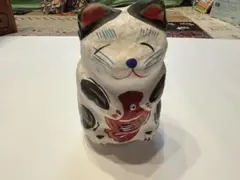 陶器製猫の置物 幸運のデザイン