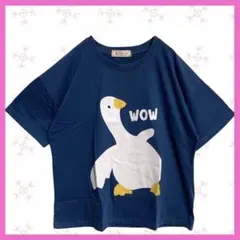 アヒルプリント　Tシャツ　半袖　コットン　Lサイズ トップス