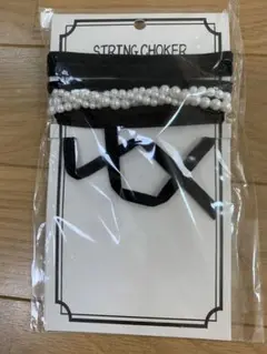 チョーカー パール ベロア 黒 ブラック 新品未使用