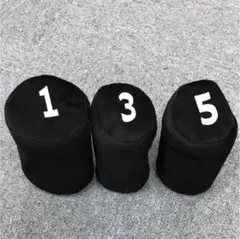 ゴルフクラブカバーセット 3個セット 新品・未使用 素材:プラッシュ毛糸 色:黒
