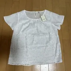 SOUP ホワイト 半袖ブラウス