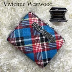 ヴィヴィアンウェストウッド がま口 二つ折り財布 PVC チェック柄
