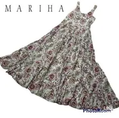 MARIHA マリハ シルク100% 草原の虹 花柄 ドレス ワンピース