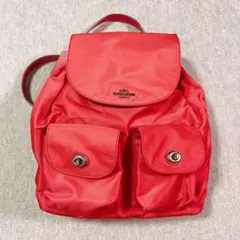 【COACH】コーチ リュックサック レッド ナイロン レディース